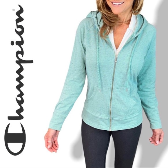 Champion Mint Green Zip Up Hoodie Large - Picture 1 of 11